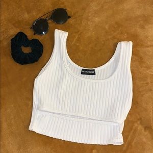 White Cropped Tank/Bralette